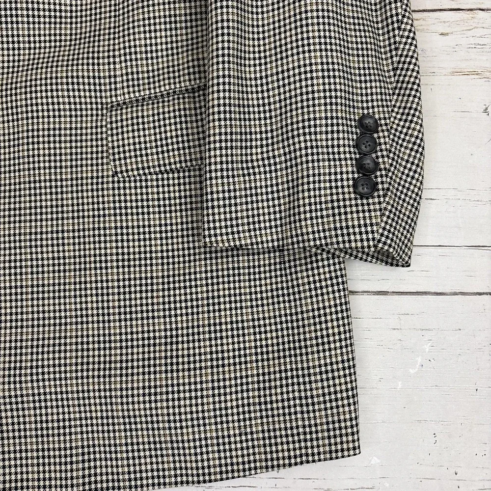 Maus Hoffman Blazer Sport Coat UNstructured Mens 44R Check Wool Silk Tweed Italy